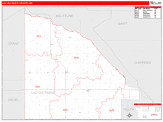 Lac qui Parle County, MN Digital Map Red Line Style